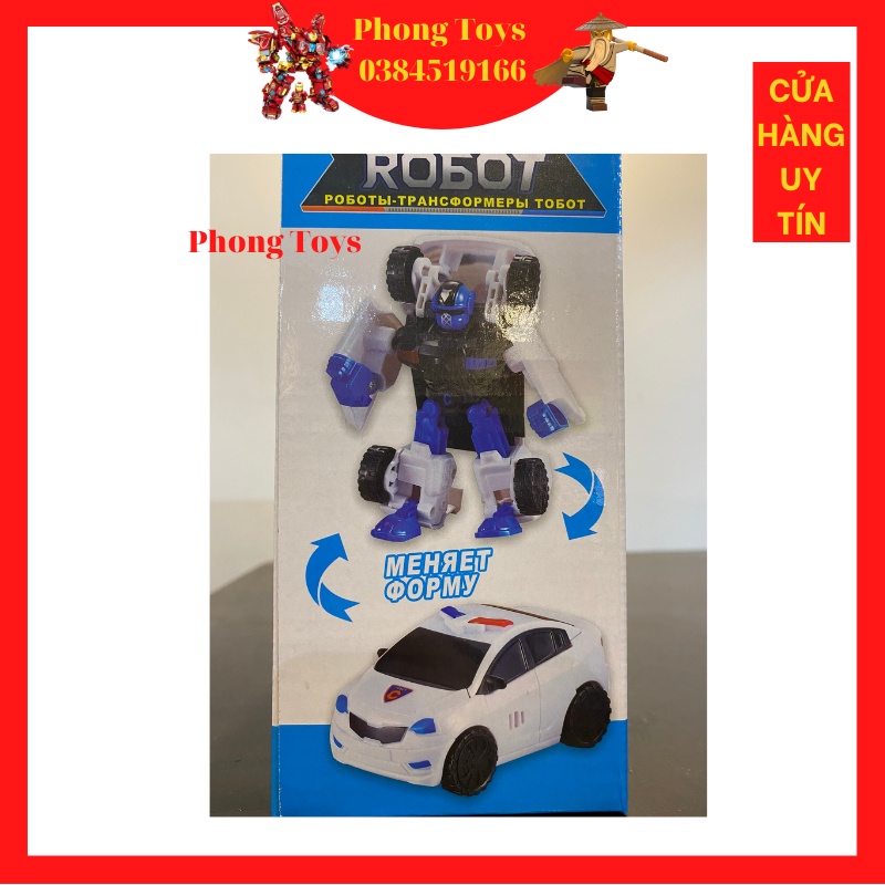 ĐỒ CHƠI MÔ HÌNH ROBOT MINI R BIẾN HÌNH XE Ô TÔ CẢNH SÁT VÀ MÁY BAY