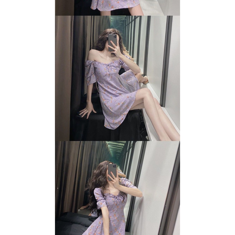 Đầm Nữ Ngắn Tay Cổ Chữ V In Hoa Thời Trang đầm bầu váy nữ váy bé gái váy dài chân váy dài váy nữ chân váy dài