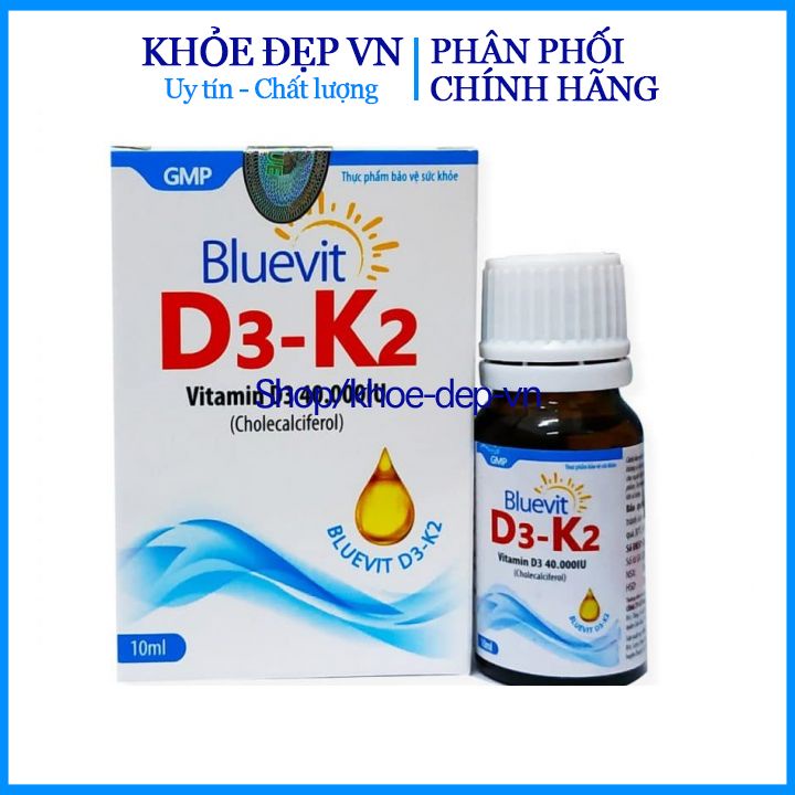 Bluevit D3K2 bổ sung vitamin D3 cho trẻ còi xương- Lọ 10ml