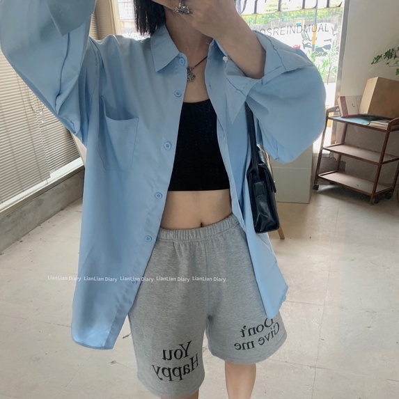 Áo sơ mi ZHELIHANGFEI tay dài màu sắc thanh lịch dễ phối đồ cho nữ