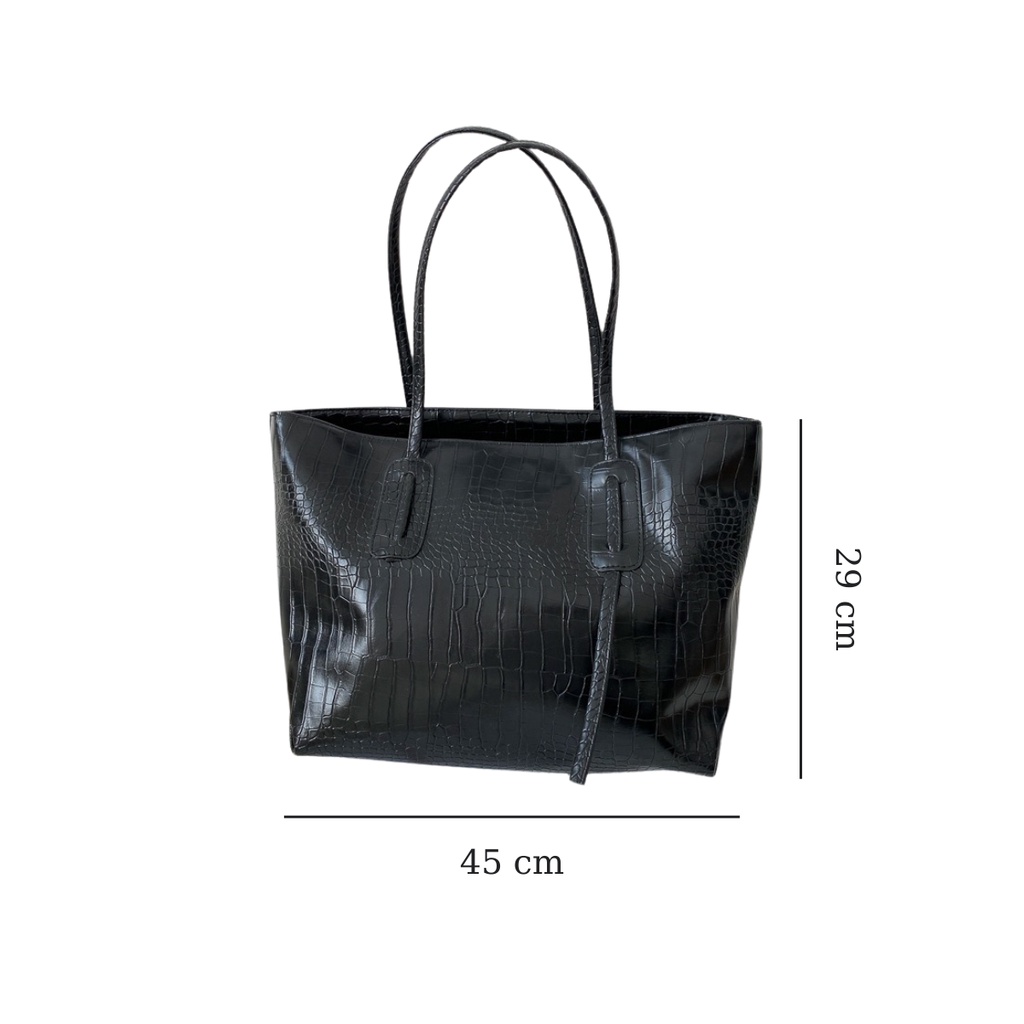 Túi xách da nữ đeo vai vân cá sấu cao cấp đi học đi chơi đi làm, túi tote da size to tiện dụng - 21JUN STORE