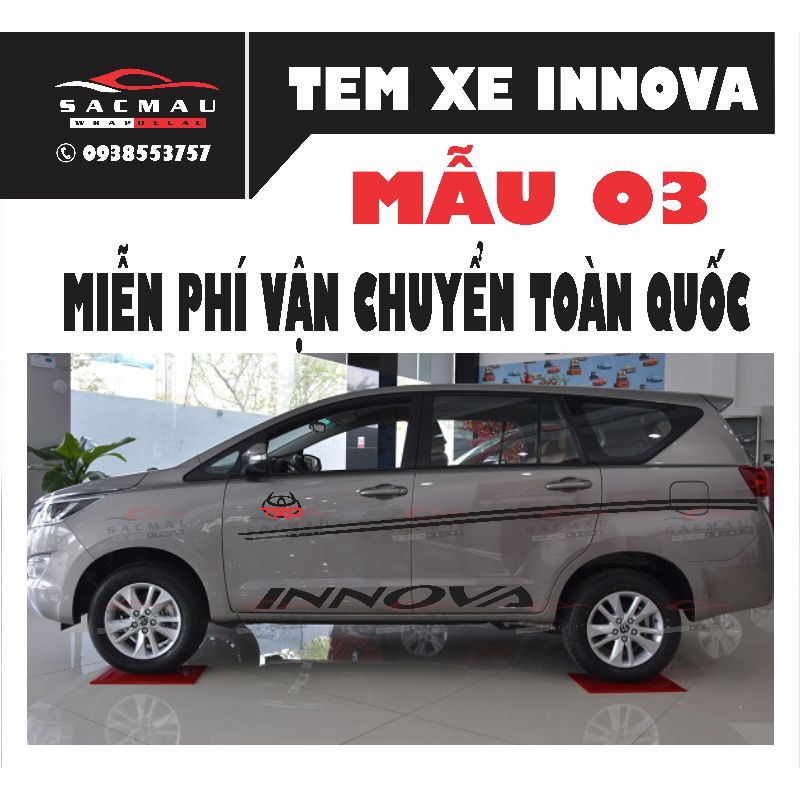 Tem dán xe Innova dán được các đời xe  2006 đến 2022
