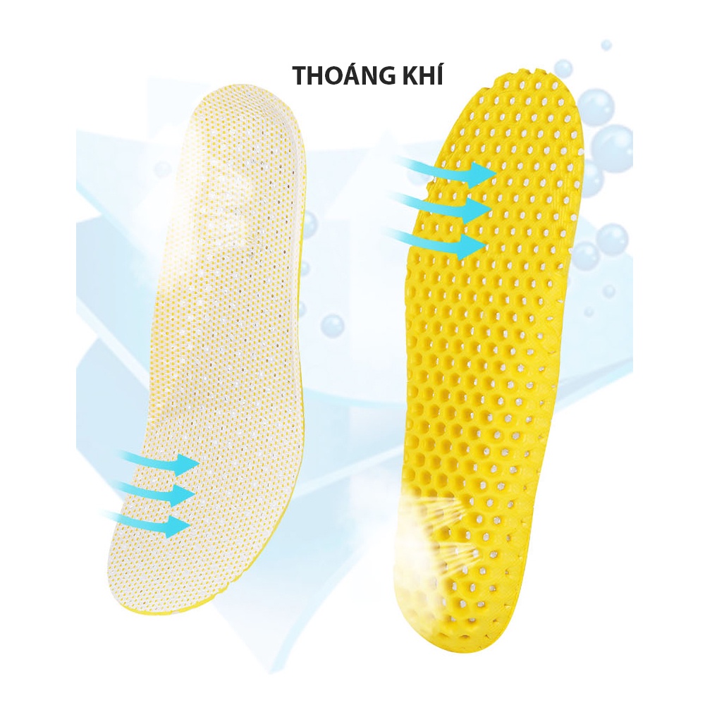 Lót giày thể thao nam nữ EVA cao su tổ ong êm chân khi vận động thể thao