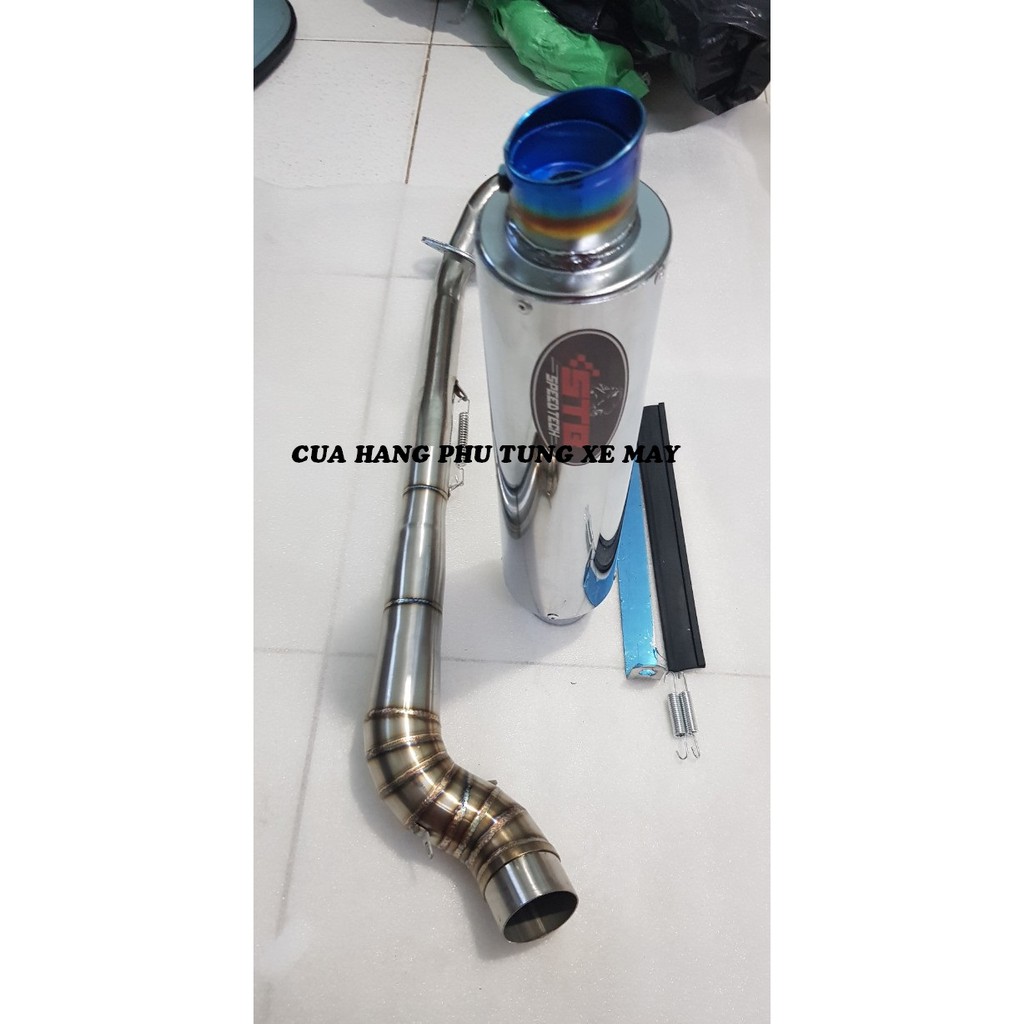 Pô STB F1 - kèm cổ 2 khúc inox 304 gắn xe Ex 135/ Ex 150/ Winner 150/ Winner X/ Sonic/ Raider Fi/ Satria