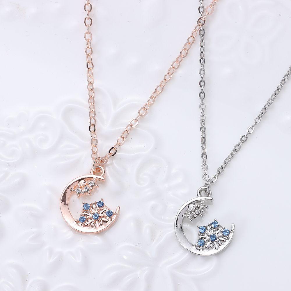 BORAG Vòng cổ MặT Trăng Ngôi Sao ĐíNh Kim Cương Giả ThờI Trang