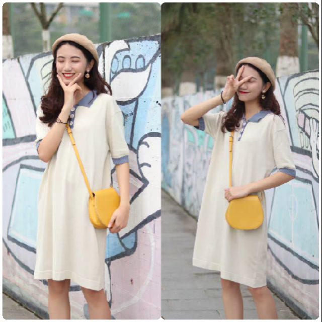 Váy suông cổ polo (order)