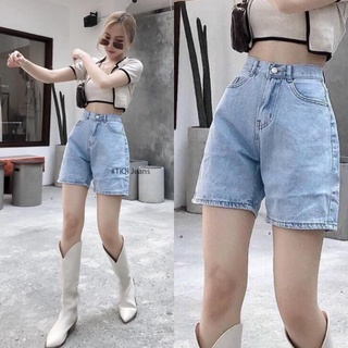 Quần Jean Nữ Dáng Quần Short Ống Rộng Màu Nhạt Kiểu Dáng Basic Nhẹ Nhàng Đẹp