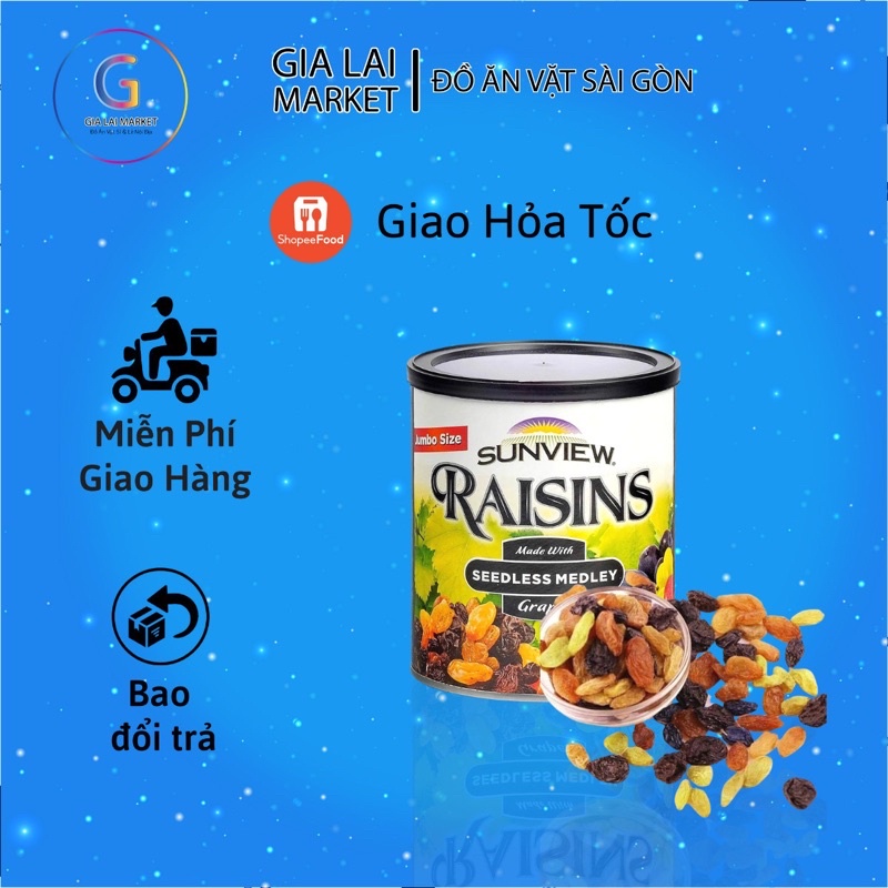 Nho Raisin Mỹ Cực ngon nha Date mới đóng lon 425GR