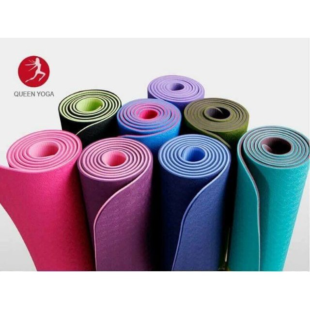 Thảm tập yoga 2 lớp TPE loại đẹp cao cấp kèm túi đựng thảm [Giá xả kho 3 ngày]