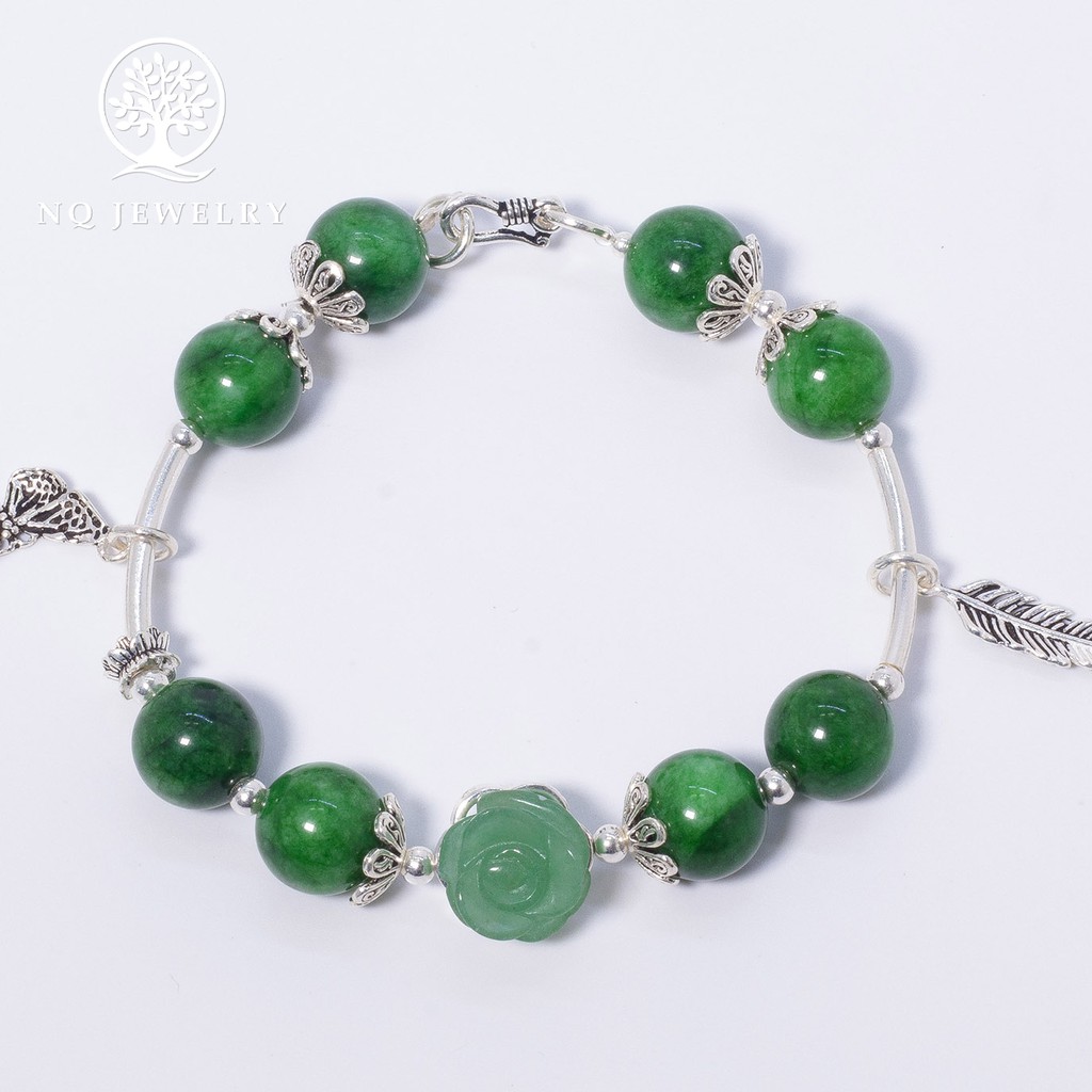 Vòng tay phối charm hoa mẫu đơn - NQ Jewelry