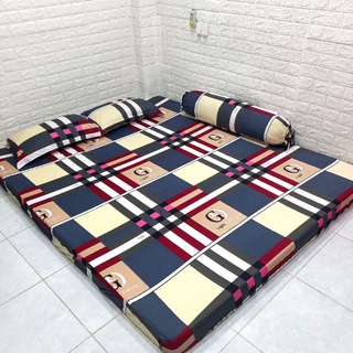 BỘ DRAP THUN HÀN QUỐC 4 MÓN [ 1 GA TRẢI GIƯỜNG, 2 VỎ GỐI NẰM, 1 VỎ GỐI ÔM] HÌNH SỌC.