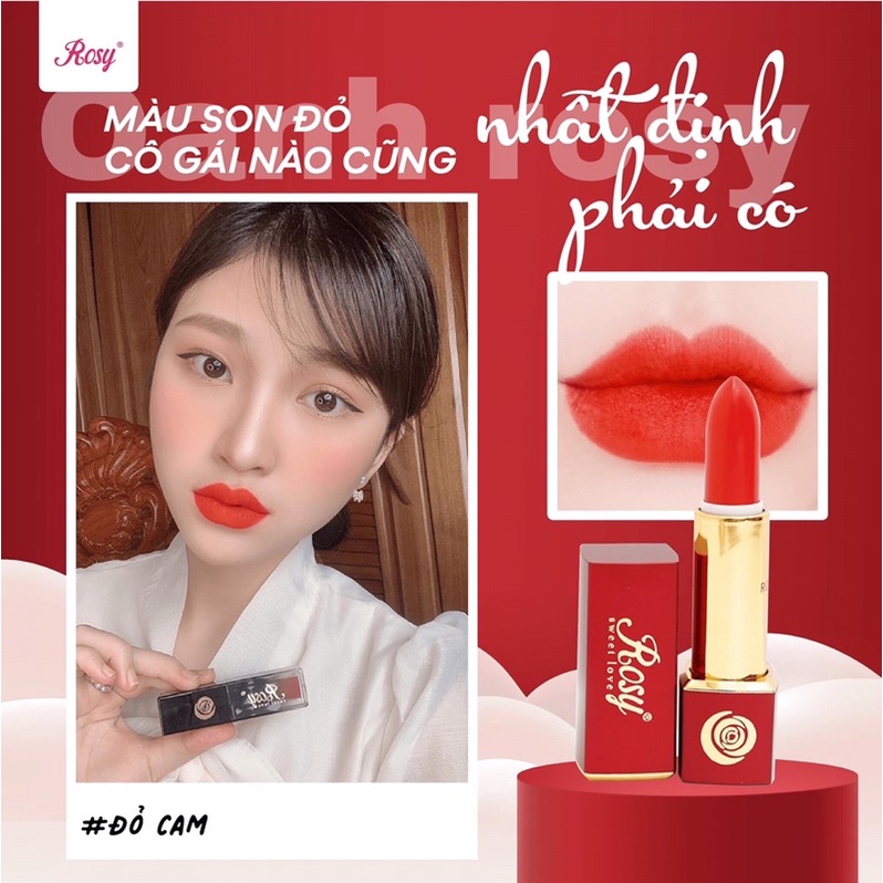 (Son chính hãng) kem ĐỎ CAM sáp CAM ĐỎ rosy