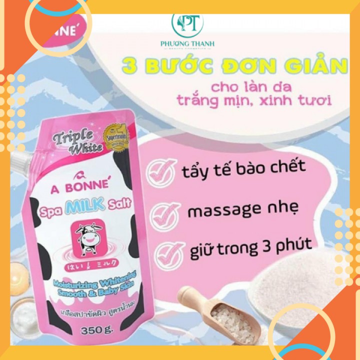 Muối bò tắm tẩy tế bào chết body abone Thái Lan hương sữa tươi (350g)