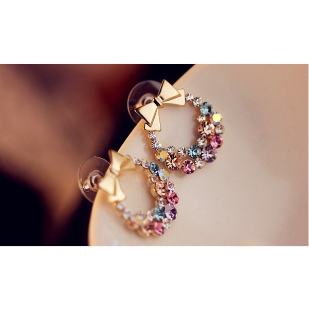 Toàn Bộ Đôi Khuyên Tai Hình Nơ Đính Đá Sang Trọng