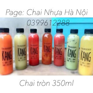 Combo 50 CHAI NHỰA TRÒN NẮP ĐEN 350ml