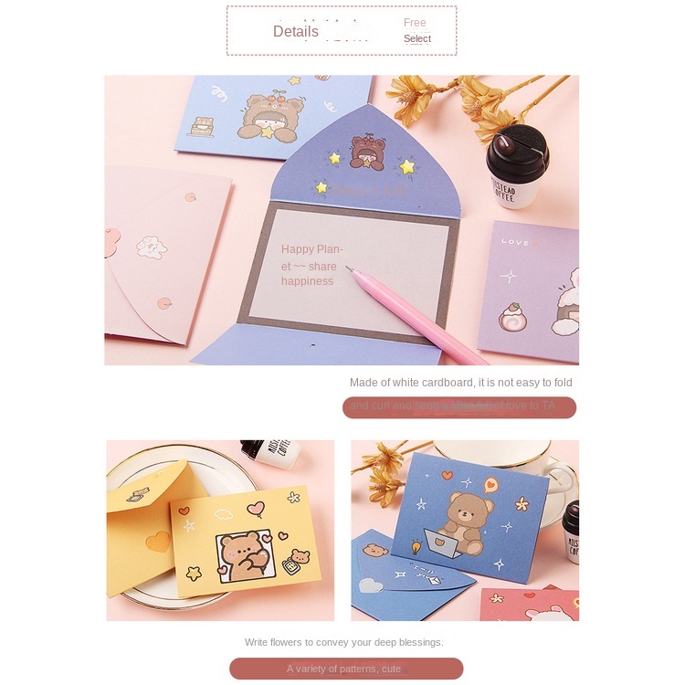 Thiệp Chúc Mừng Họa Tiết Hoạt Hình Xinh Xắn Thẻ