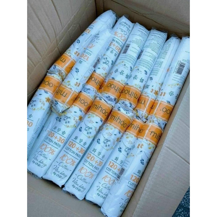 Bông Tẩy Trang Mihoo Phiên Bản Mới - Bông Tẩy Trang Kokimi - 100% Thiên Nhiên Mềm Mịn Chắc Đàn Hồi Tốt