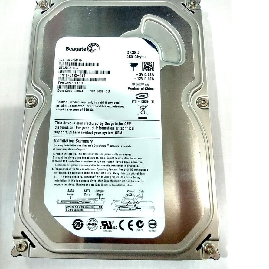 Ổ Cứng Hdd Pc 3.5 "250Gb Sata Seagate Hdd