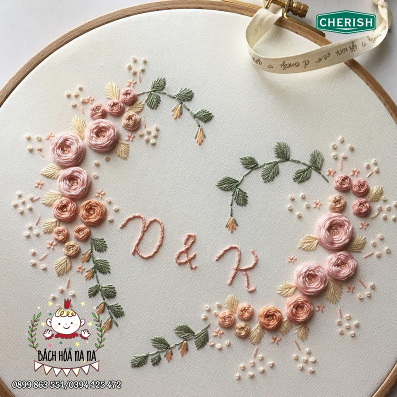 DIY bộ KIT tập thêu tay Chúc mừng sinh nhật handmade GÓI NGUYÊN LIỆU TỰ THÊU Bách hóa na na