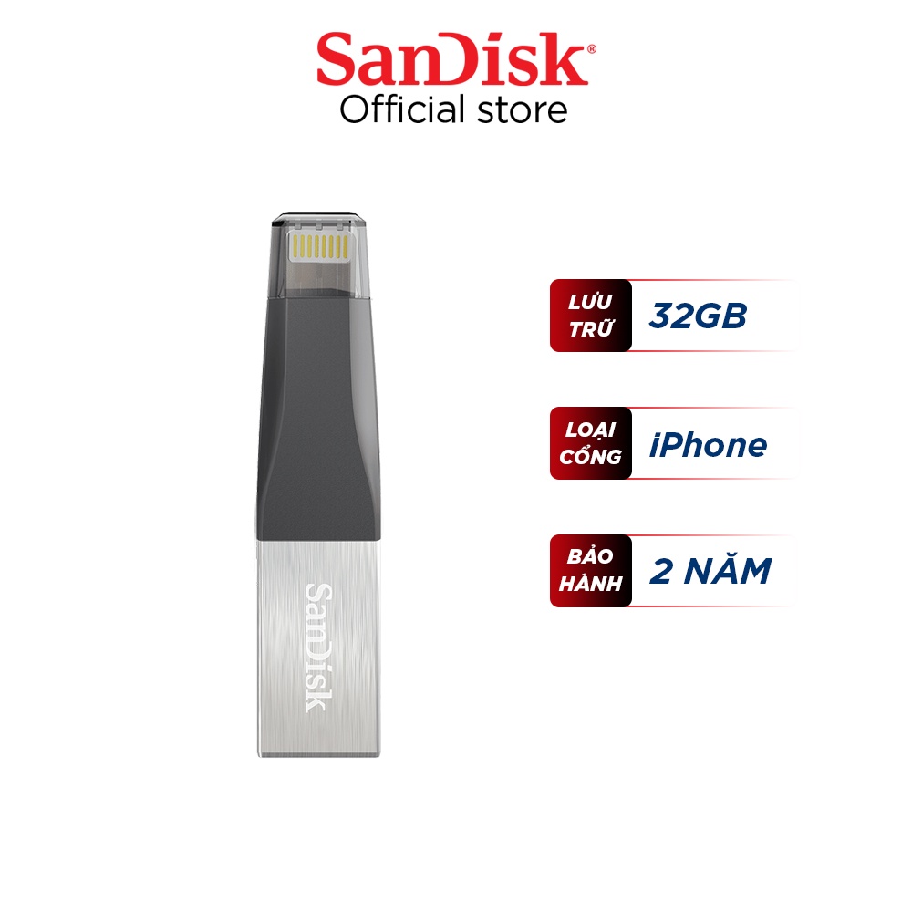  USB OTG 3.0 SanDisk iXpand mini 32GB cổng lightning for iPhone / iPad (SDIX40N) | WebRaoVat - webraovat.net.vn