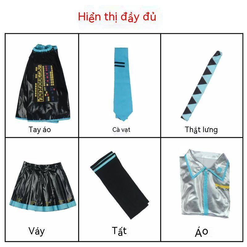 Hatsune Miku cos suit MIKU Hatsune official suit Hatsune Miku cos suit Hatsune cosplay costume suit + wig + earphones