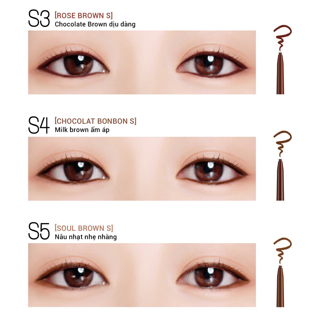 Gel chì kẻ mắt Bbia Last Auto Gel Eyeliner Slim - S5 Soul Brown S 0.1g (Màu nâu nhạt)