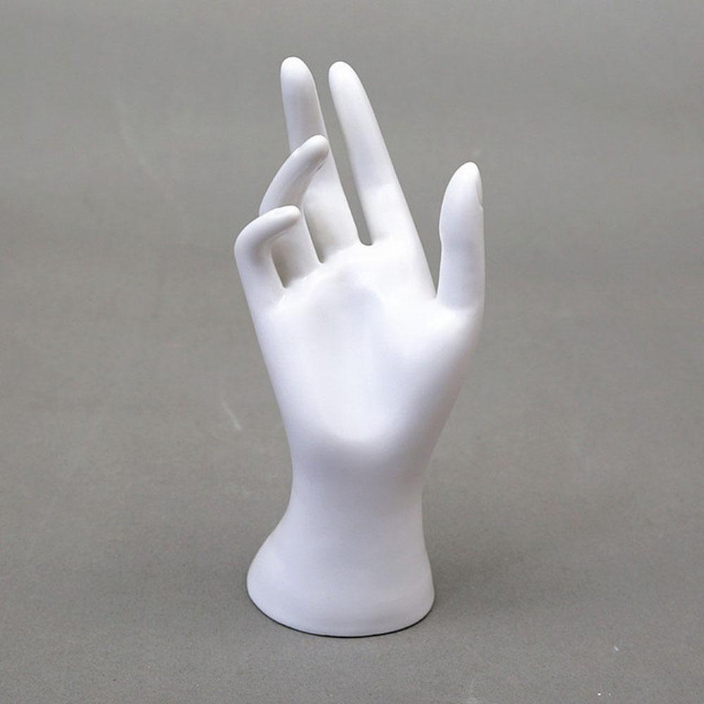 Mô Hình Bàn Tay Nhựa PVC Dễ Thương Dùng Trang Trí|Giá Đỡ Trưng Bày Nhẫn/Đồng Hồ 8.5&quot; Màu Trắng Đen