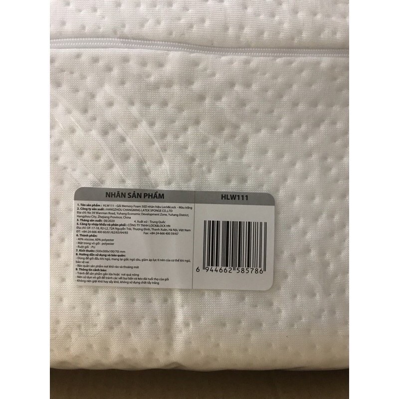 [LOCK&LOCK GỐI MEMORY FOAM 50D HÌNH CONG LOCK&LOCK - HLW111