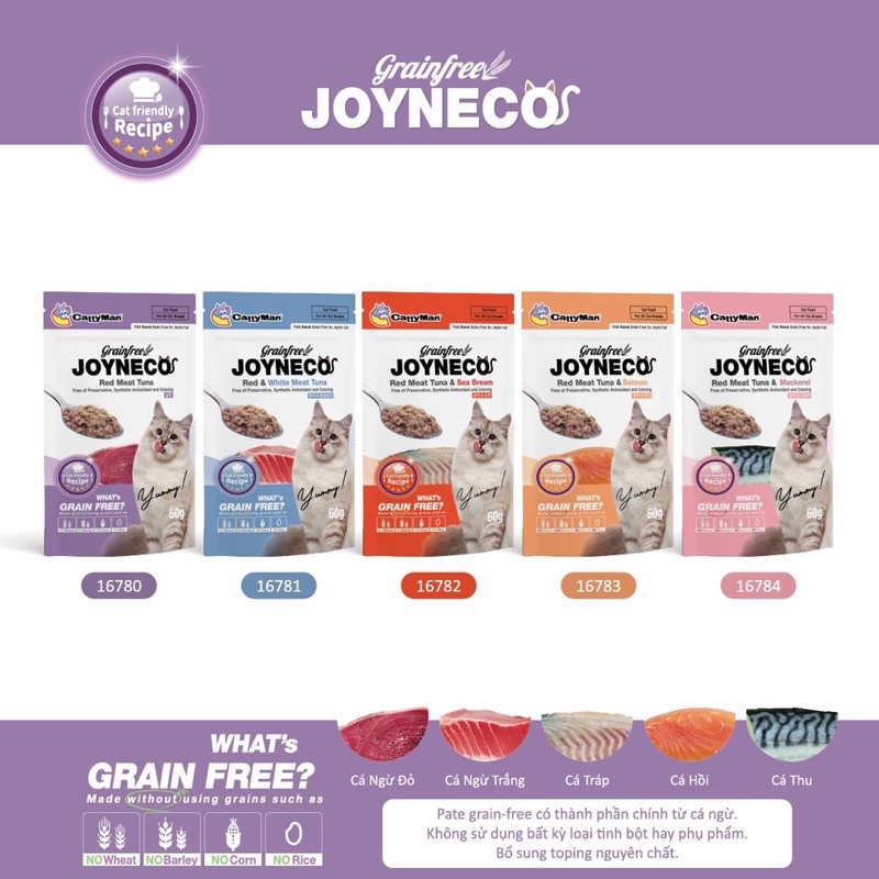 Pate JOYNECO GRAINFREE - gói 60gr thức ăn ciao cho mèo