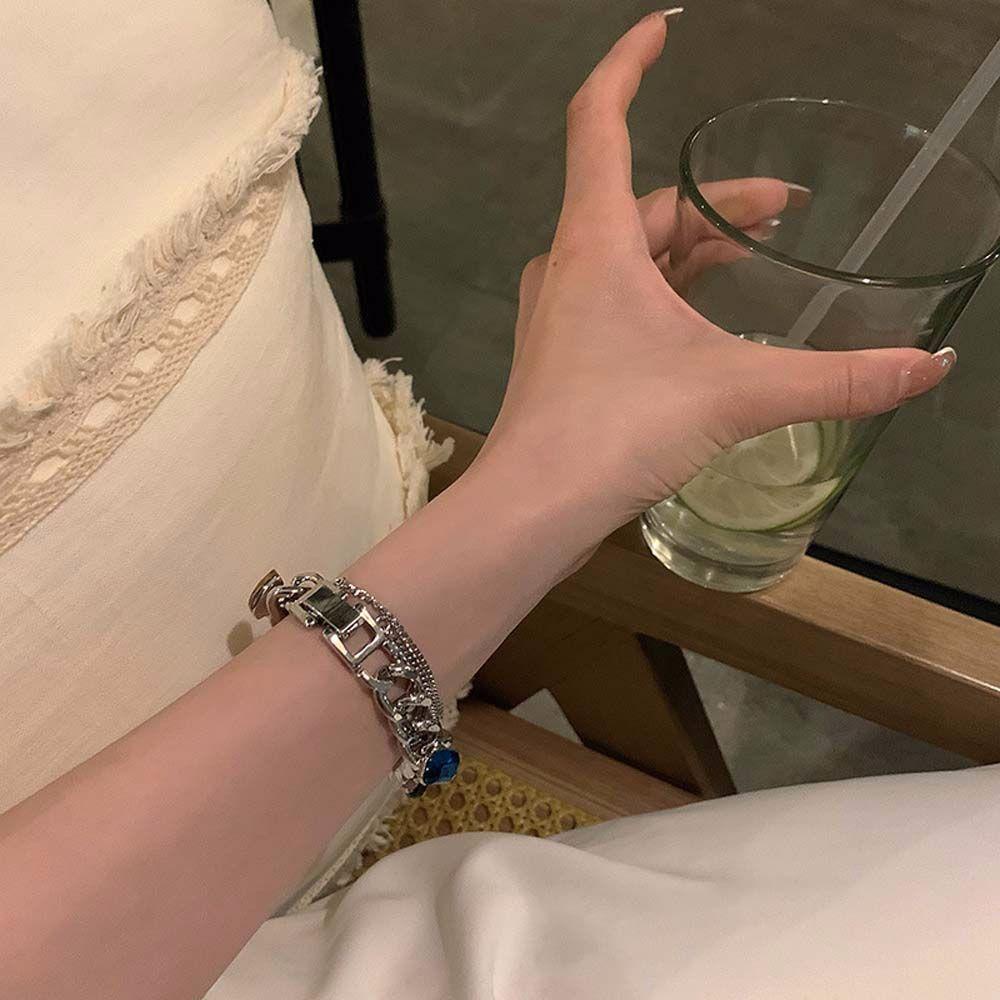 Vòng Đeo Tay Bằng Thép Không Gỉ Sang Trọng Thời Trang Cho Nữ|Mặt Dây Chuyền Hình Vuông|Vòng Đeo Tay Thời Trang Cá Tính