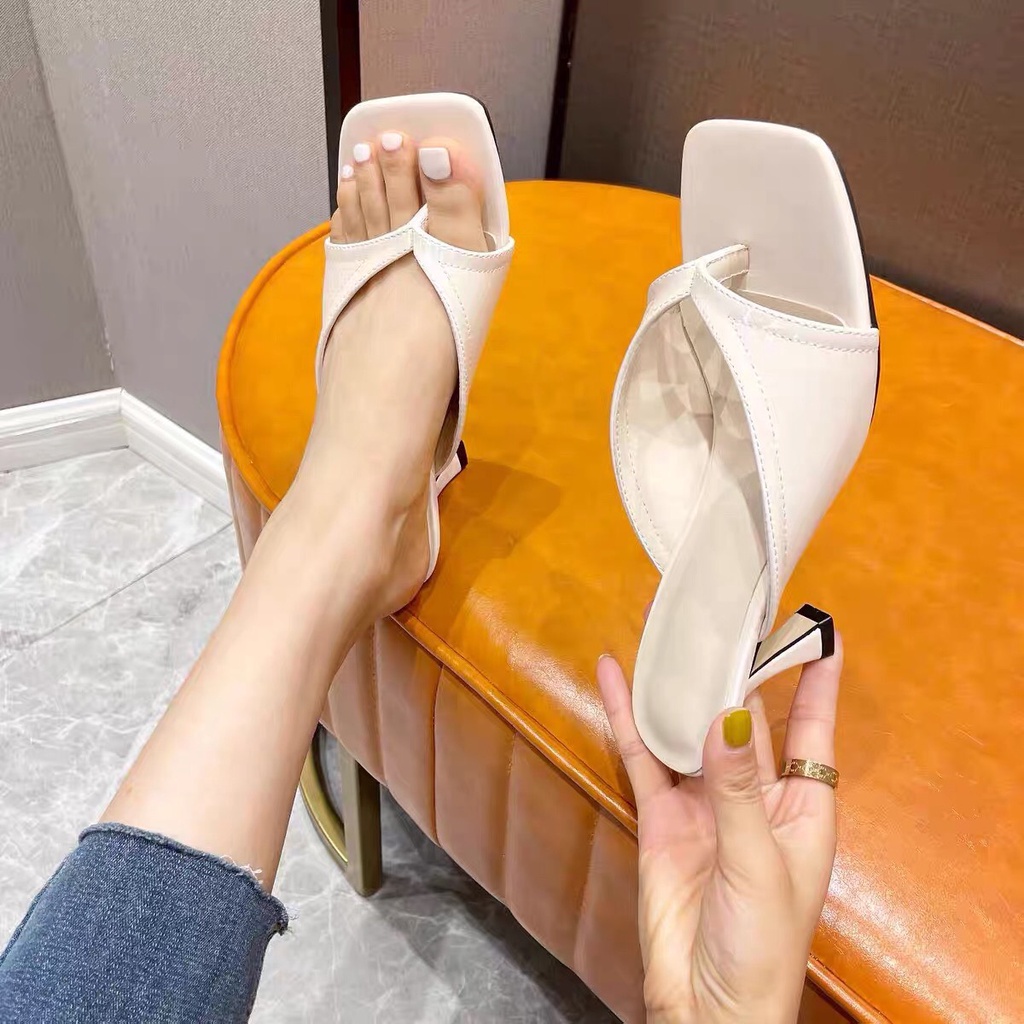 Gót  Nữ Cao Gót 7p Kẹp Lá Xinh Xắn E40