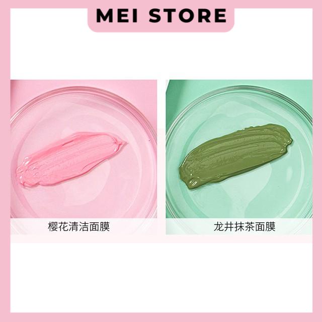 Set 2 gói Mặt nạ bùn trà xanh và hoa anh đào Laikou