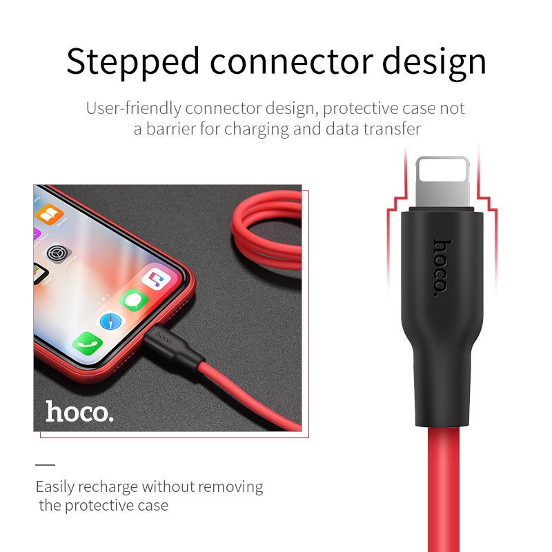 Dây Cáp Sạc HOCO X21 Plus, Dành Cho IP 12 Pro Max XR XS 11 SE, Hỗ Trợ Sạc Nhanh Lên Tới 12W, Truyền Tải Dữ Liệu Tốt.