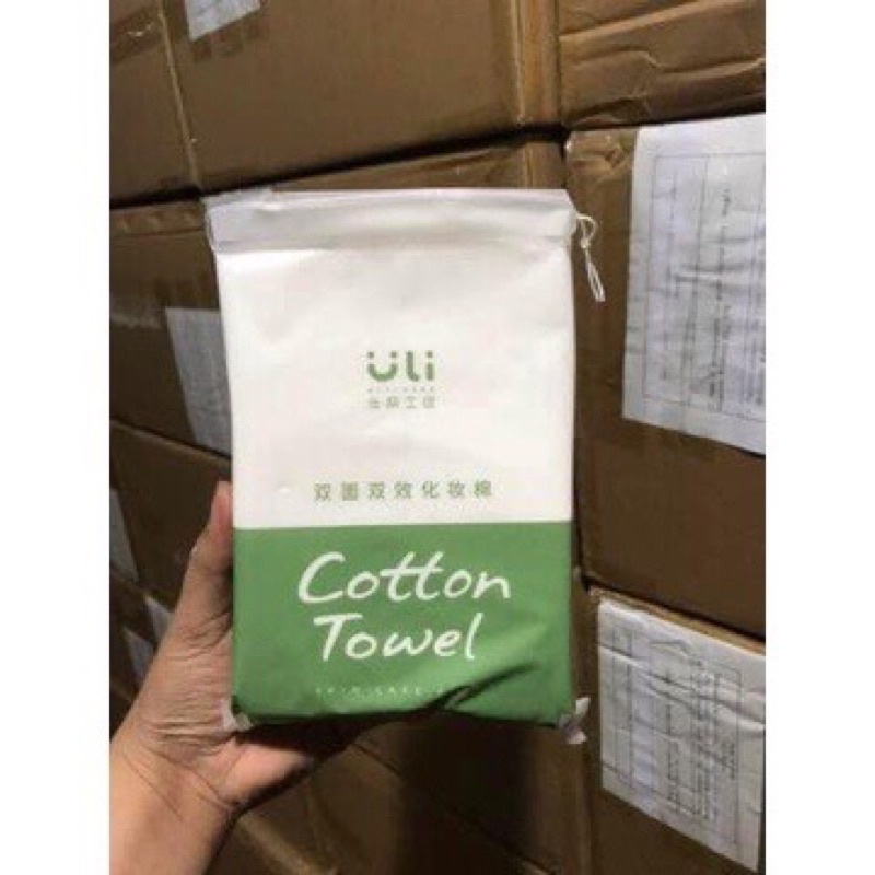 Bông Tẩy Trang 200 Miếng Uli Xanh Lá