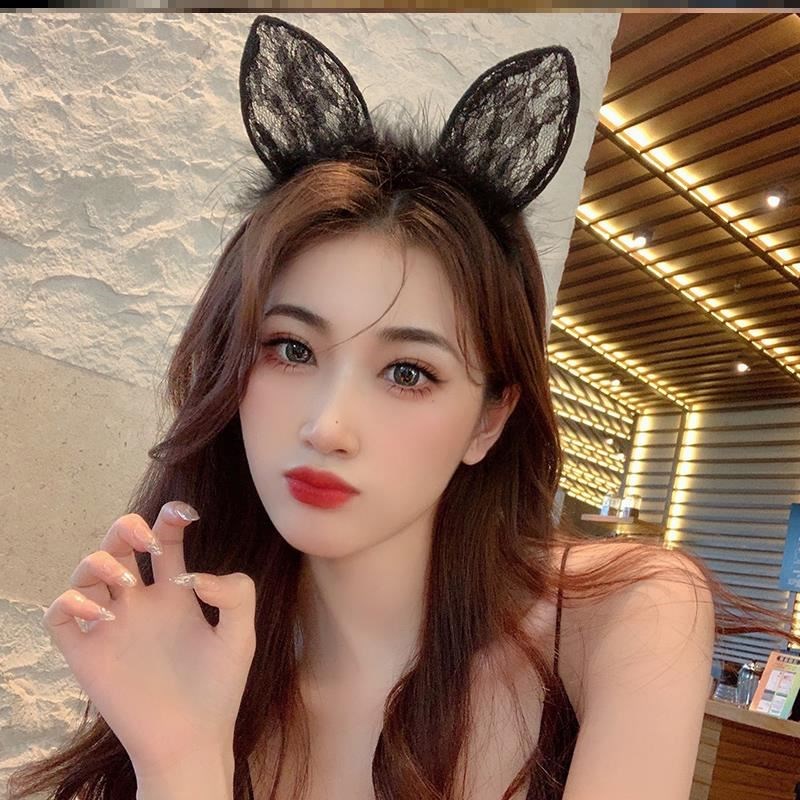 Băng Đô Tai Mèo Phối Ren Dễ Thương Dành Cho Nữ