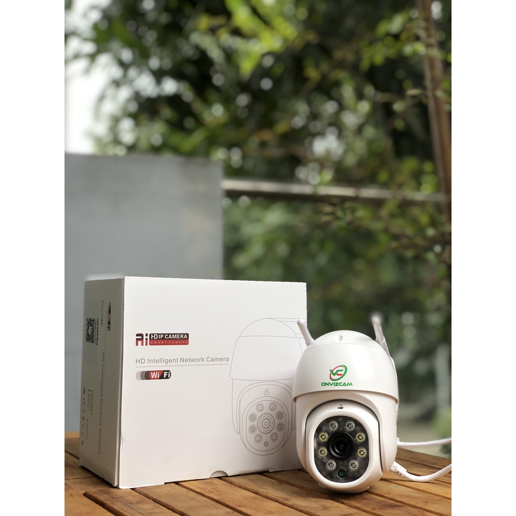 Camera giám sát wifi ONVIZCAM hk20 carecam camera mini ngoài trời xoay 360 chống nước 2.0 Mpx có màu ban đêm, báo động