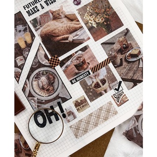 Set 10 sticker vintage tông nâu 🍂🍂🍂🍂🍂