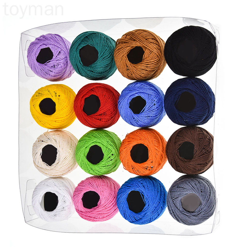 Set 16 cuộn chỉ thêu nhiều màu sắc