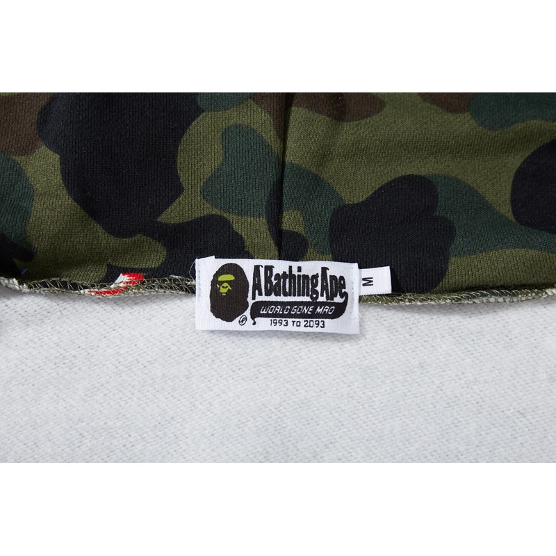 BAPE Áo Hoodies Có Nón Dài Tay Họa Tiết Rằn Ri Thời Trang