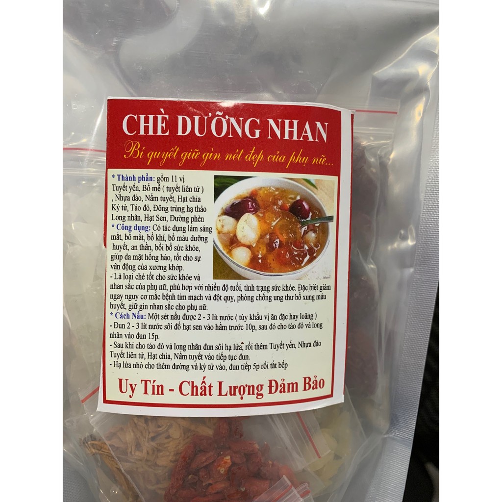 CHÈ DƯỠNG NHAN 11 VỊ  NGUYÊN LIỆU TỰ NẤU