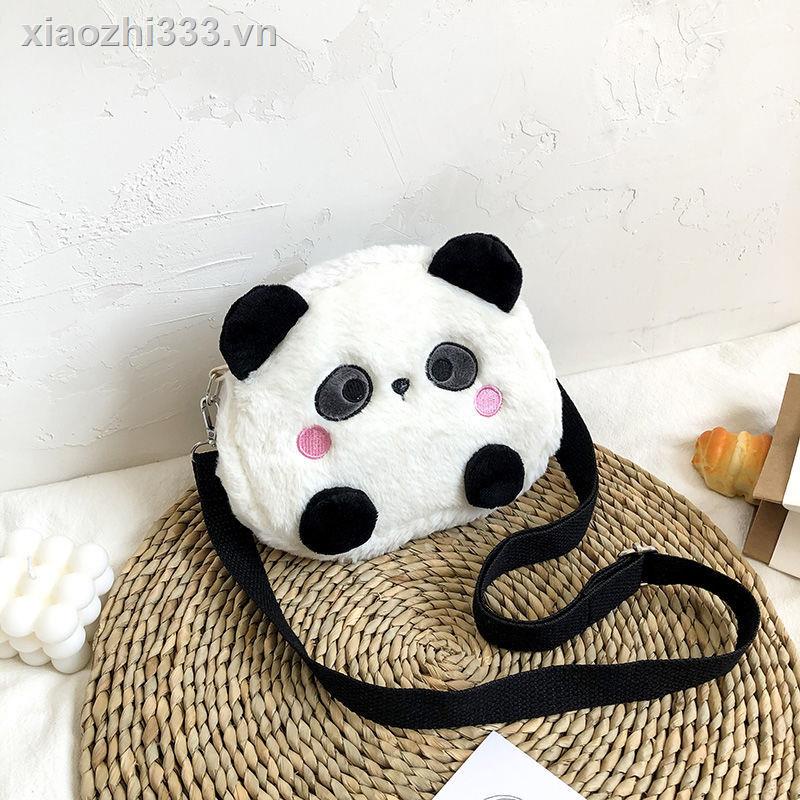 ví nũ bóp đầm nữ ví bóp dự tiệc ví cầm tay nữ mini cute ví cầm tay nữ cute ví đựng tiền nữ ví bóp dài Túi đeo vai hình gấu trúc nhồi bông dễ thương thời trang thu đông 2020 cho nữ