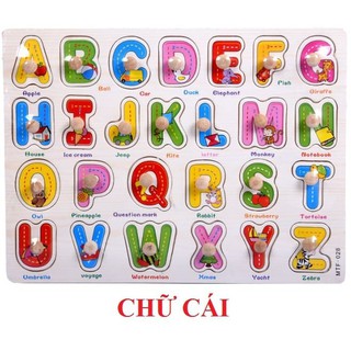 Đồ chơi xếp hình 🍒FREESHIP🍒Bảng ghép bằng núm CHỮ CÁI TIẾNG ANH ngẫu nhiên