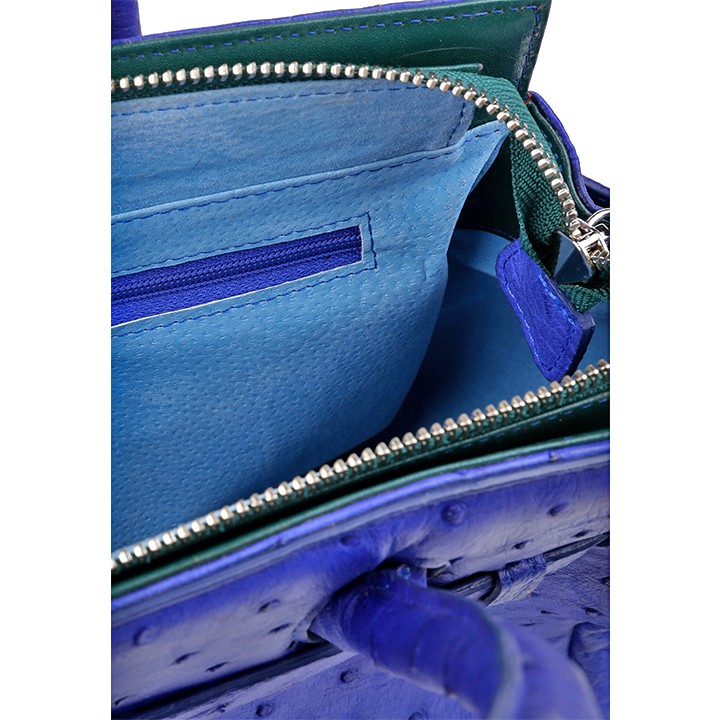 Túi xách Huy Hoàng da đà điểu màu xanh dương-HP6405