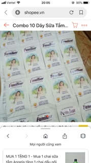 Combo 8  dây sữa tắm Familiar Dê 6ml