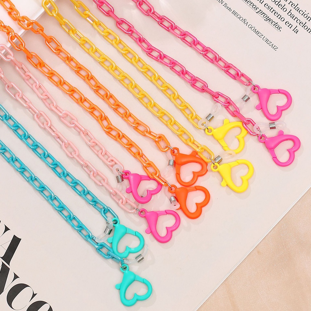 Dây Xích acrylic Nối Dài Mặt Kính Có Khóa Hình Trái Tim diy Cho Người Lớn/Trẻ Em