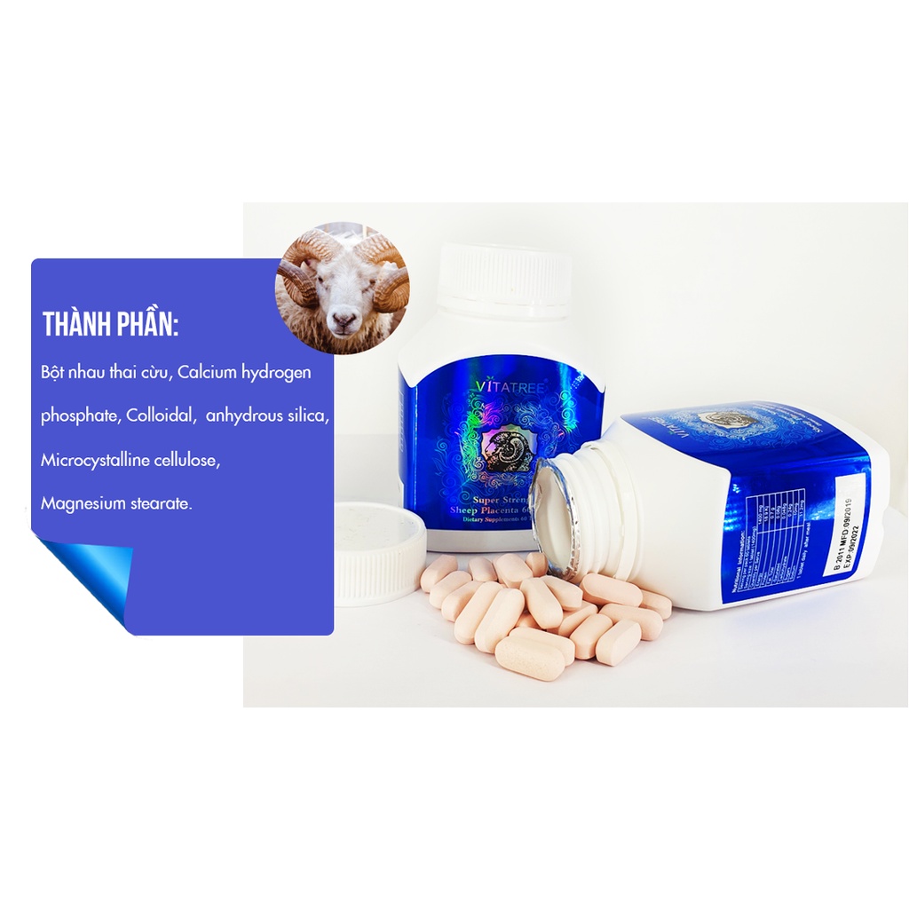 Viên Uống Viên Uống Đẹp Da Nhau Thai Cừu - Sheep Placenta 60000mg Hộp 120 Viên Của Úc