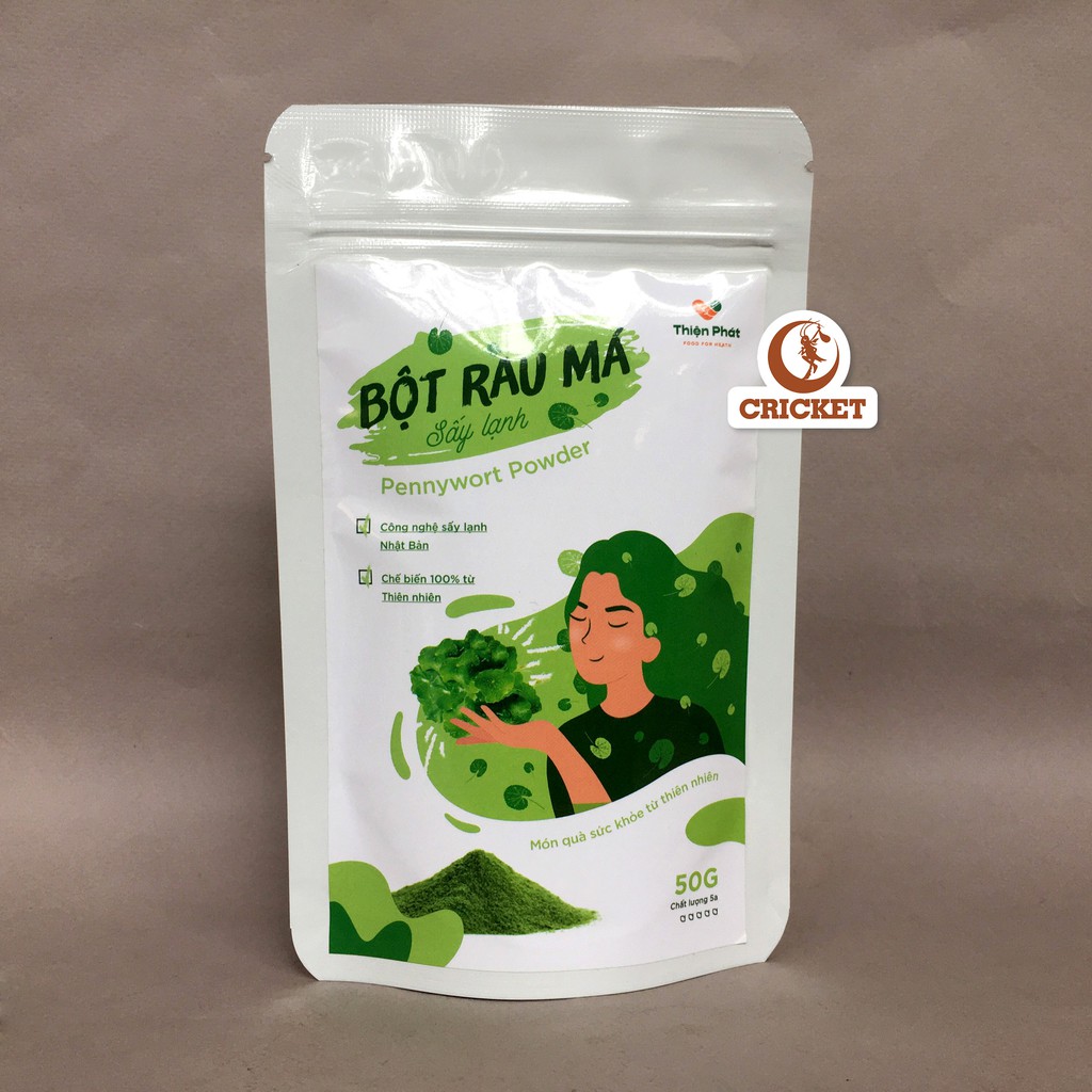 BỘT RAU MÁ SẤY LẠNH NGUYÊN CHẤT THIỆN PHÁT (50G) THANH MÁT CƠ THỂ, DA SẠCH LÁN MỊN, DETOX THẢI ĐỘC