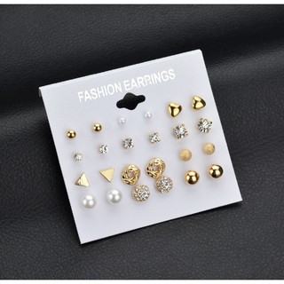 Set Bông Tai 12 Đôi Phong Cách Hàn Quốc
