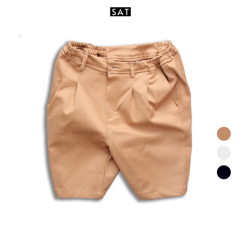 Quần short nam SAT SPre-03 vải kaki cao cấp trẻ trung, dày dặn, co giãn nhẹ, chuẩn form.