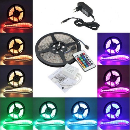 Đèn Led Dây 3D 7 Màu RGB 5M Có Remote Điều Khiển Nhiều Chế Độ